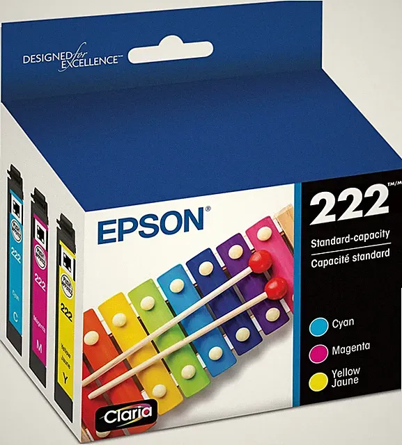 222 Claria Ink Standard Capacity Color Combo Pack (T222520-S) Works with Workfor