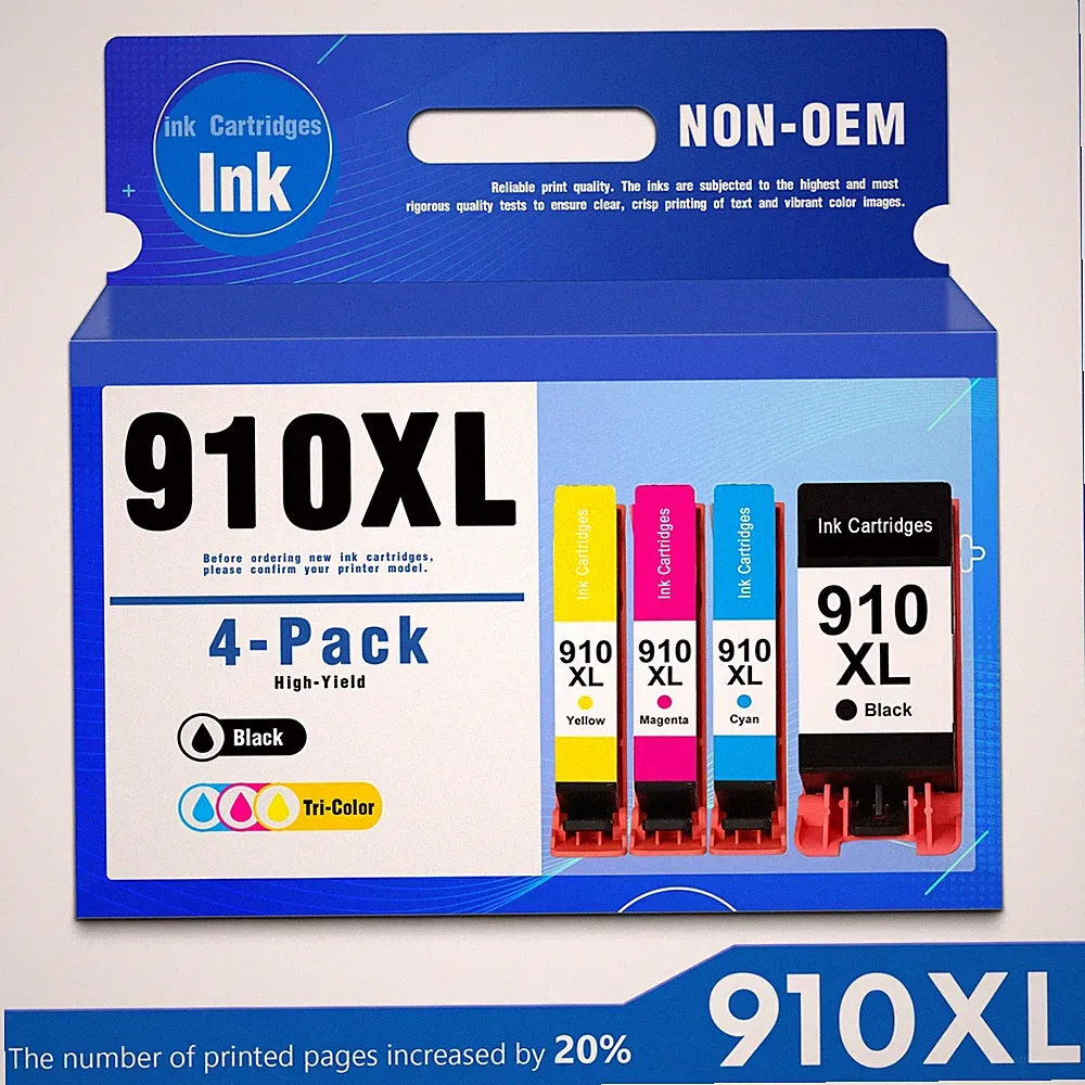 4PK 910XL Printer Ink for HP OfficeJet 8010 8015 8018 8022 8020