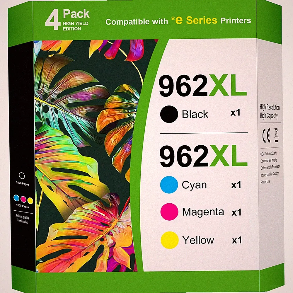 4PK 962XL Ink Cartridge for HP OfficeJet Pro 9010e 9015e 9016e 9018e 9020e 9025e