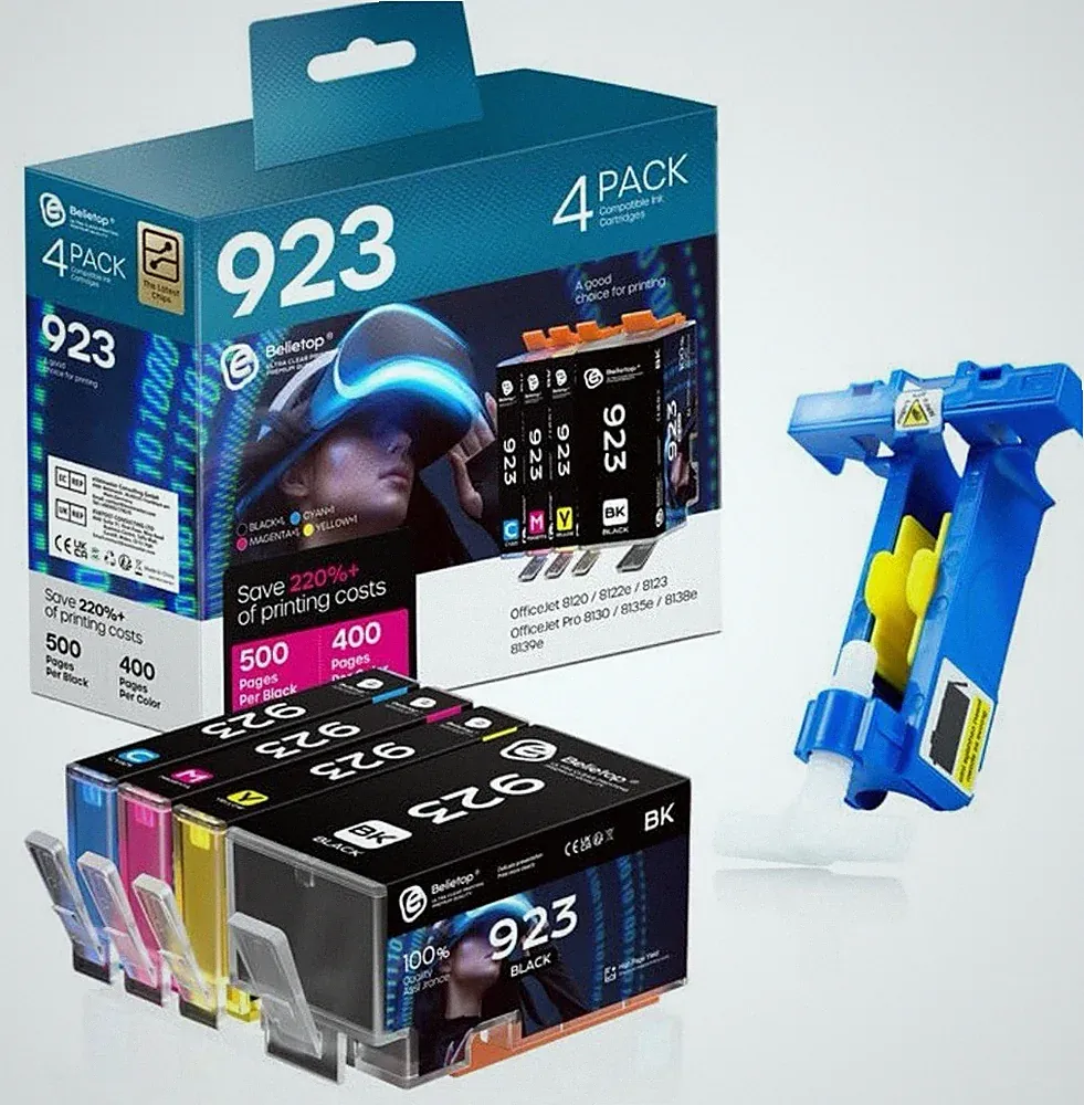 923 Ink Cartridge Combo Pack (Without Chip) for HP 923 Ink Cartridges OfficeJet