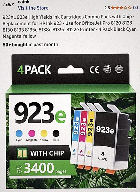 923XL 923e - High-Yield Ink Cartridge Combo Pack with Chip – Replacement for HP