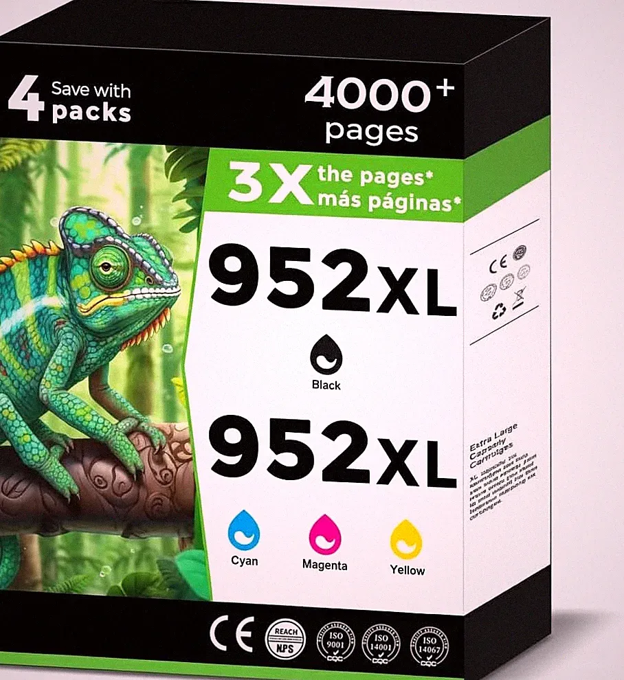 952XL Ink Cartridges Combo Pack Replacement for HP OfficeJet Pro Printers KCMY