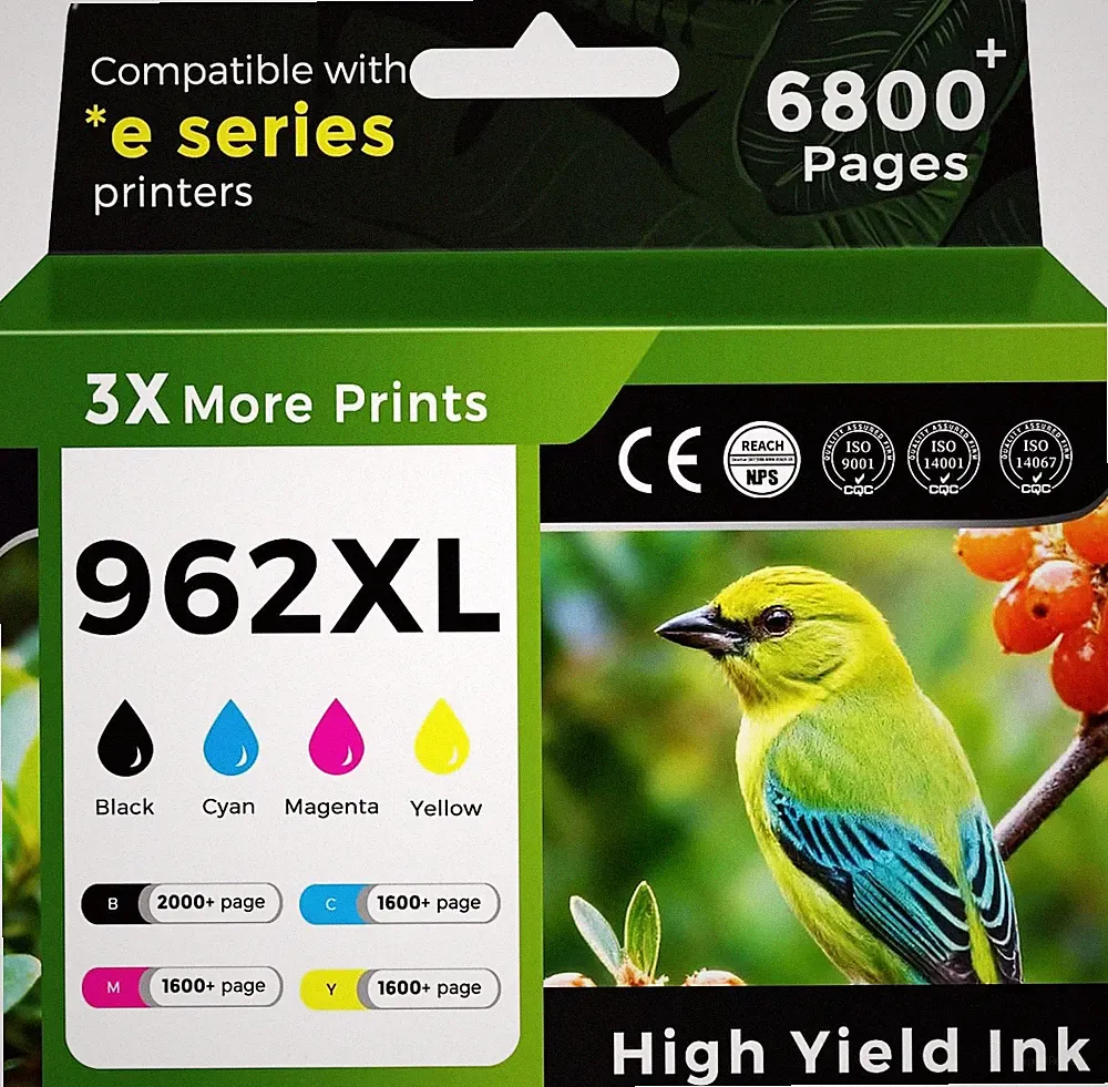 962XL Ink Cartridges Combo Pack Replacement for HP OfficeJet Pro Printers