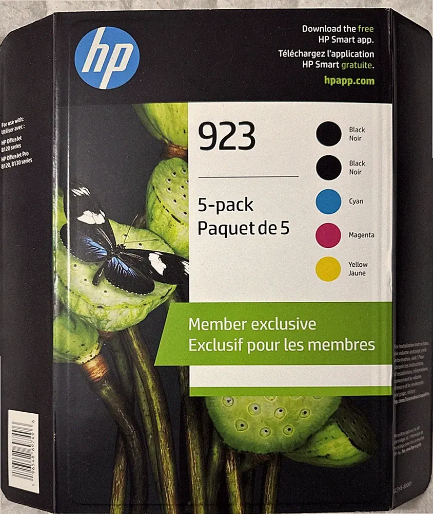 HP 923 Black Cyan Magenta Yellow Ink Set 6C3Y8BN Exp 2027+ Sealed Retail Box
