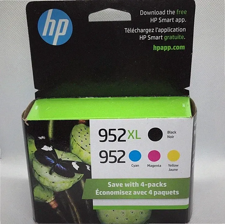 HP 952XL Black & 952 Color Ink N9K28AN Combo 4 Pack OEM Sealed