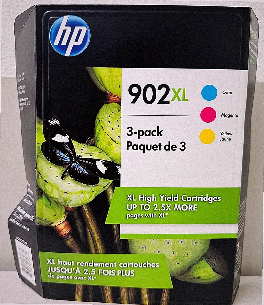 New Genuine HP 902XL Color 3PK Ink Cartridges OfficeJet Pro 6954 6968