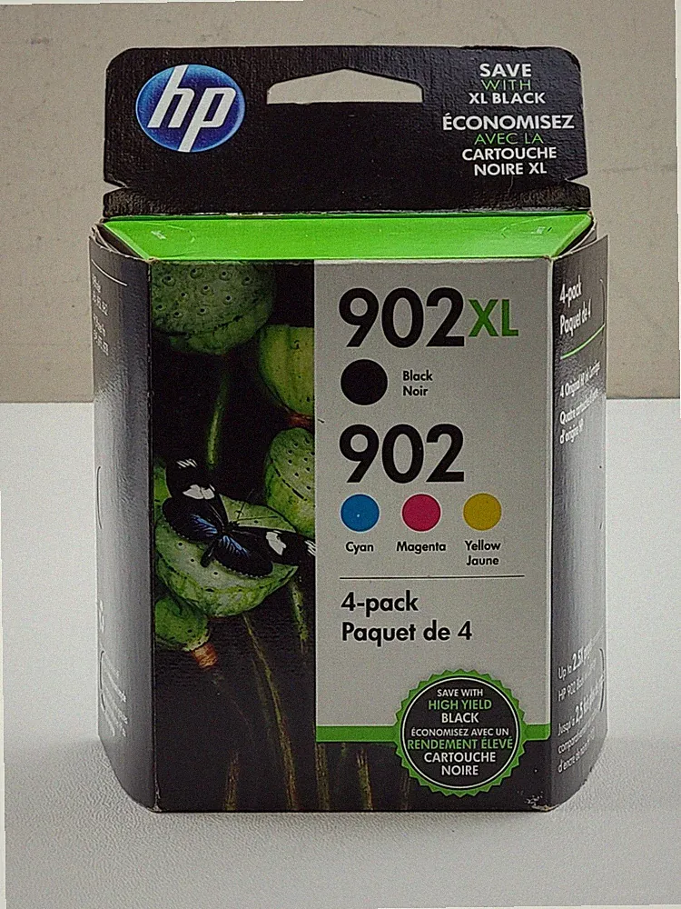 (NEW) HP 902XL / 902 Ink Cartridge Black & Color T0A39AN Combo Pack (EXP 2022)